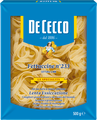 Макароны DE CECCO Феттуччини №233, 500г, крупный план