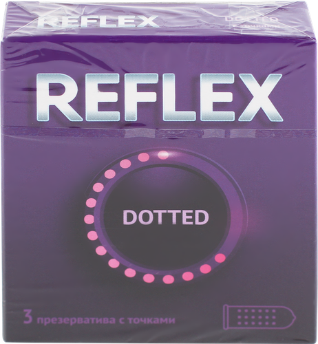 Презервативы REFLEX Dotted №3 из натурального латекса в смазке, 3шт, детальное фото