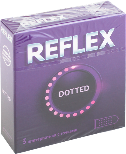 Презервативы REFLEX Dotted №3 из натурального латекса в смазке, 3шт, фотография