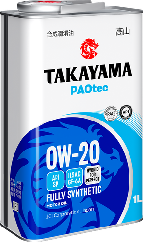 Масло моторное TAKAYAMA синтетическое SAE 0W-20, ILSAC GF-5, API SN, Арт. 605553, 1л, картинка