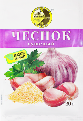 Чеснок СОЛНЕЧНЫЙ ОСТРОВ молотый сушеный, 20г, крупный план