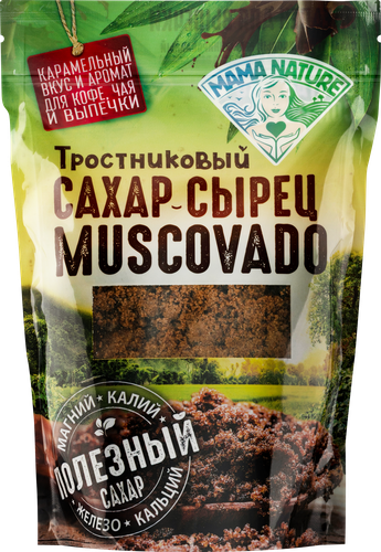Сахар тростниковый MAMA NATURE Мусковадо, нерафинированный, 500г, вид
