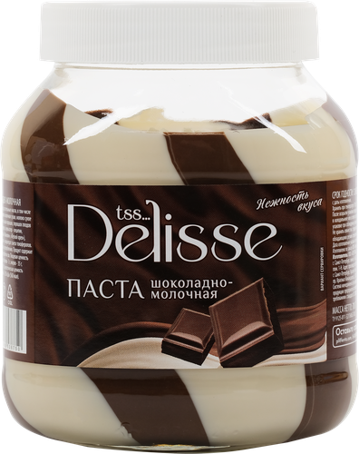 Паста DELISSE с молоком и какао, 700г, крупный план