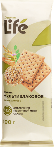 Печенье ЛЕНТА LIFE Мультизлаковое, 100г, картинка