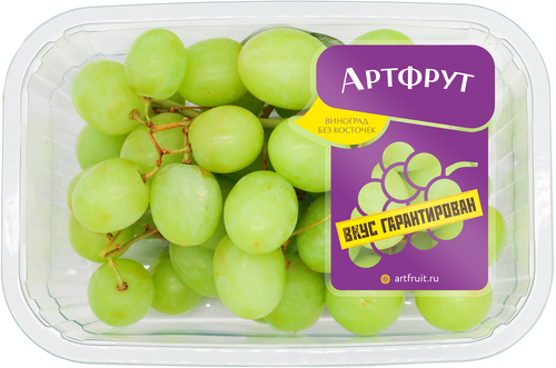 Виноград без косточек АРТФРУТ белый, 500г, крупный план