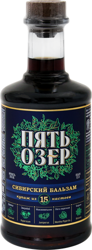 Бальзам ПЯТЬ ОЗЕР Сибирский 35%, 0.5л, картинка