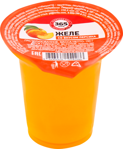 Желе 365 ДНЕЙ со вкусом персика, 150г, картинка