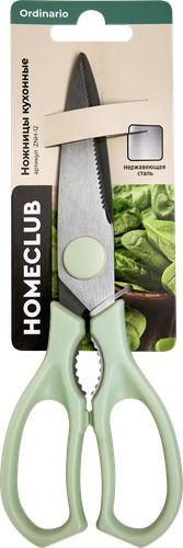 Ножницы кухонные HOMECLUB Ordinario, нержавеющая сталь, пластик, картинка