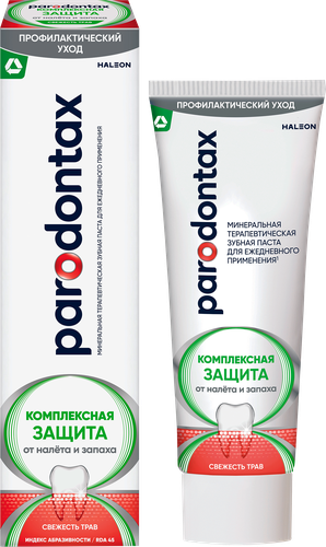 Зубная паста PARODONTAX Комплексная защита с травами, 75мл, крупный план