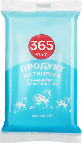 Продукт из творога 365 ДНЕЙ несладкий 24%, с змж, 180г, картинка