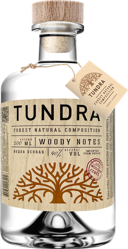 Водка TUNDRA Woody notes Водка крайнего севера особая 40%, 0.5л, детальное фото