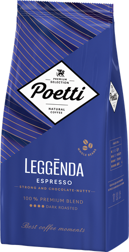 Кофе зерновой POETTI Leggenda Espresso, 1кг, крупный план