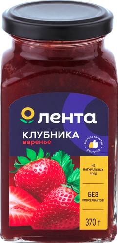 Варенье ЛЕНТА Клубничное, 370г, вид