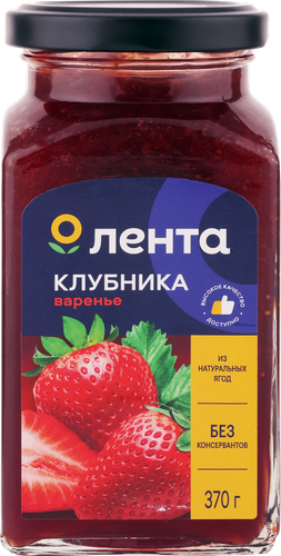 Варенье ЛЕНТА Клубничное, 370г, изображение