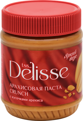Паста арахисовая DELISSE Crunchy, 340г, изображение