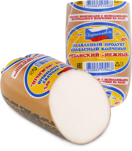 Продукт плавленый копченый ПЕРЕЯСЛАВЛЬ Рязанский Колбасный 45%, с змж, 300г, вид
