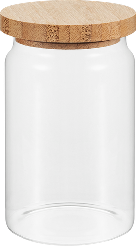 Банка для хранения HOMECLUB Bamboo, с крышкой, бамбук, 900мл, изображение