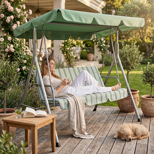 Качели GIARDINO CLUB 170х110х153см 3-х местные, Арт. QDT38M+05-st, крупный план