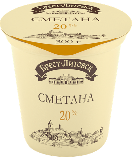 Сметана БРЕСТ-ЛИТОВСК 20%, без змж, 300г, фото