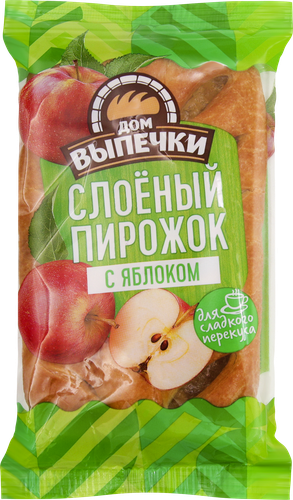 Пирожок слоеный ДОМ ВЫПЕЧКИ с яблоком, 70г, фото