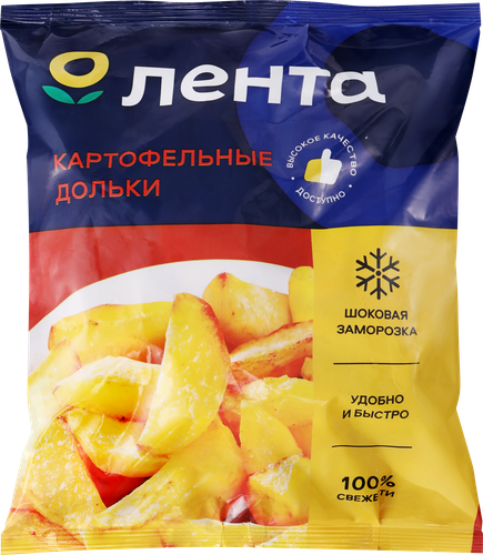 Картофель замороженный ЛЕНТА дольки в кожуре, 700г, фото