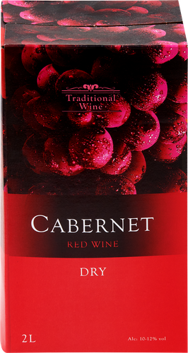 Вино TRADITIONAL WINE Каберне сортовое красное сухое, 2л, изображение