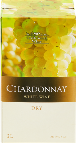 Вино TRADITIONAL WINE Шардоне сортовое белое сухое, 2л, изображение