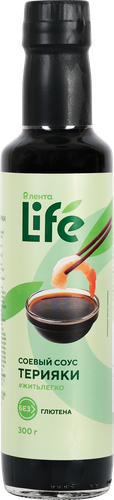 Соус соевый ЛЕНТА LIFE Терияки, безглютеновый, 300г, крупный план