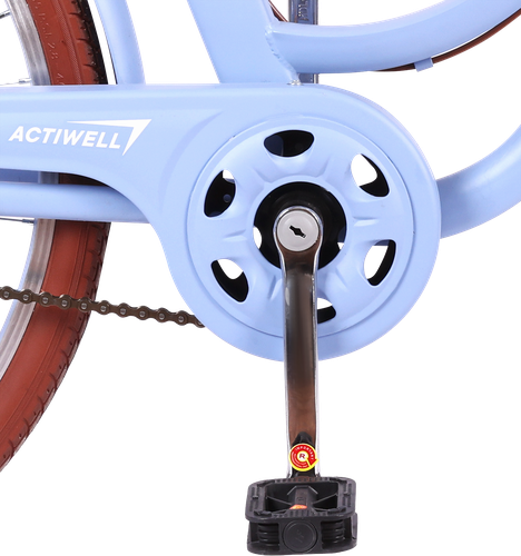 Велосипед городской ACTIWELL City 26", цвет вишневый/голубой, с корзиной, Арт. CTY26ST-UW, детальное фото
