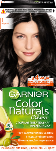 Краска для волос COLOR NATURALS 1 Черный, 110мл, крупный план