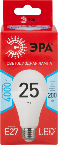 Лампа светодиодная ЭРА RED LINE LED A65-25W-840-E27 R Е27/E27 25Вт, груша, нейтральный белый свет Арт. Б0048010, вид