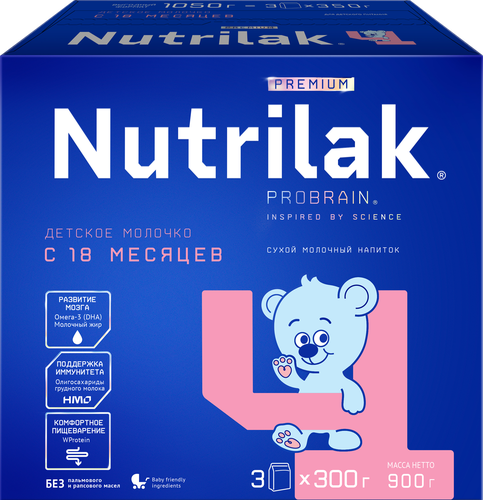 Напиток молочный NUTRILAK Premium 4, с 18 месяцев, 900г, картинка