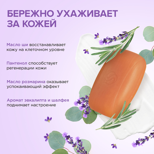 Мыло туалетное SYNERGETIC Эвкалипт и шалфей, 90г, изображение