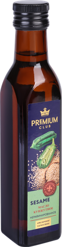 Масло кунжутное PREMIUM CLUB нерафинированное, 250мл, крупный план