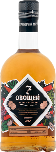 Настойка 7 ОВОЩЕЙ 38%, горькая, 0.5л, крупный план