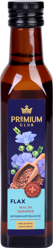 Масло льняное PREMIUM CLUB нерафинированное, 250мл, вид