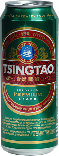 Пиво светлое TSINGTAO Lager пастеризованное 4,7%, 0.5л, картинка
