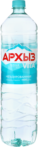 Вода питьевая АРХЫЗ Vita природная горная негазированная, 1.5л, крупный план