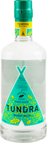Ликер TUNDRA Bitter Mint 35%, десертный, 0.5л, крупный план