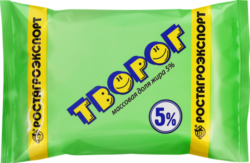 Творог РОСТАГРОЭКСПОРТ 5%, без змж, 180г, изображение