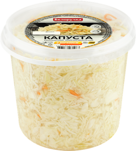 Капуста квашеная БЕЛОРУЧКА с морковью, шинкованная, 2кг, картинка