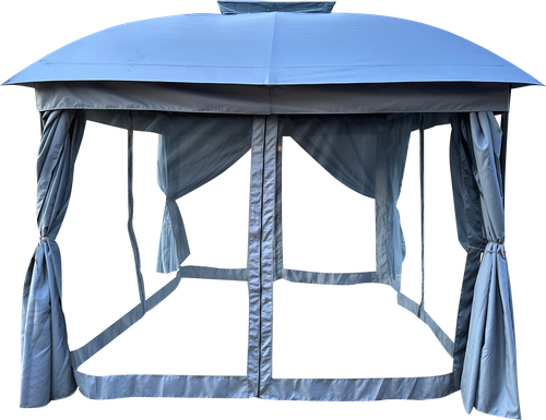 Павильон GIARDINO CLUB 2,9x2,9x2,65м со шторами, серый, Арт. LZ-12929, изображение