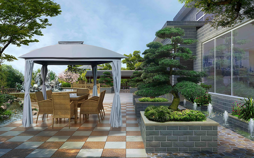Павильон GIARDINO CLUB 2,9x2,9x2,65м со шторами, серый, Арт. LZ-12929, детальное фото
