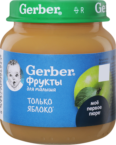 Пюре GERBER Яблоко, с 4 месяцев, 125г, картинка
