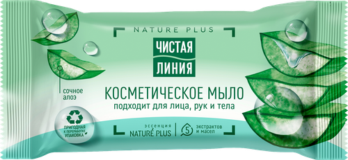 Мыло косметическое ЧИСТАЯ ЛИНИЯ Сочное алоэ, 75г, фотография
