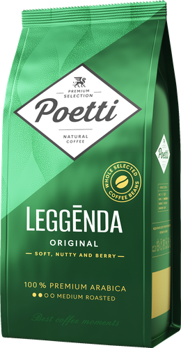 Кофе зерновой POETTI Leggenda Original натуральный жареный, 250г, детальное фото