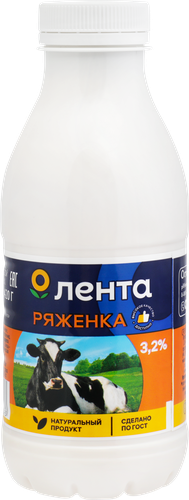 Ряженка ЛЕНТА 3,2%, без змж, 420г, фото