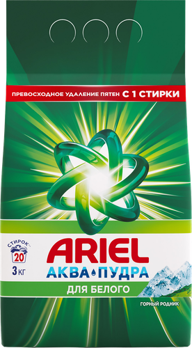 Стиральный порошок ARIEL Горный родник, автомат, 3кг, вид