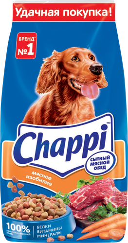 Корм сухой для собак Chappi Сытный мясной обед Мясное изобилие, 15кг, крупный план