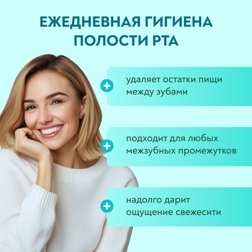 Флосс межзубный PRESIDENT Antibacterial с хлоргексидином вощеный, 50м, детальное фото